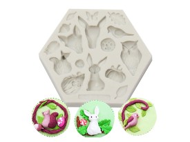 Molde silicona 16 figuras animales de la selva